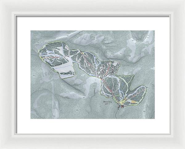 Discovery Ski Trail Map - Framed Print - Powderaddicts