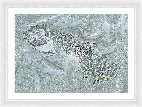 Discovery Ski Trail Map - Framed Print - Powderaddicts