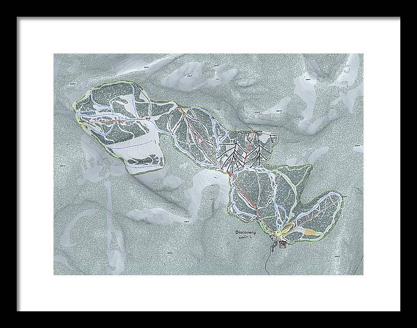 Discovery Ski Trail Map - Framed Print - Powderaddicts