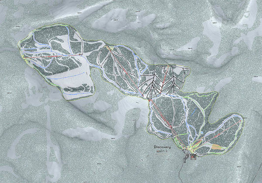Discovery Ski Trail Map - Art Print - Powderaddicts