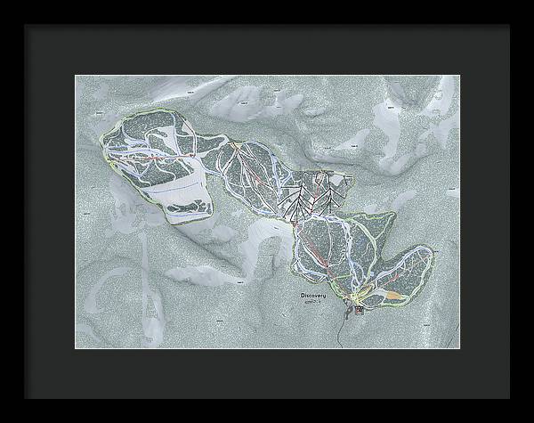 Discovery Ski Trail Map - Framed Print - Powderaddicts
