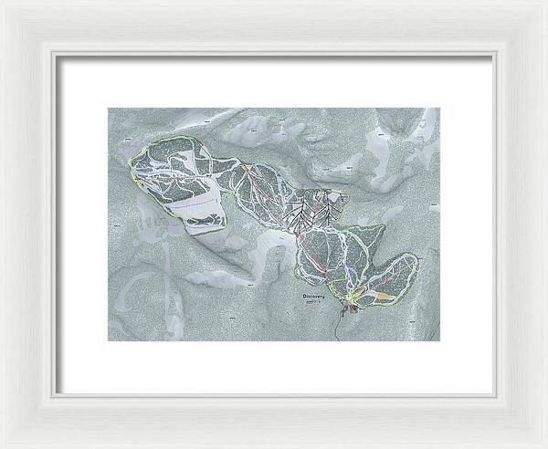 Discovery Ski Trail Map - Framed Print - Powderaddicts