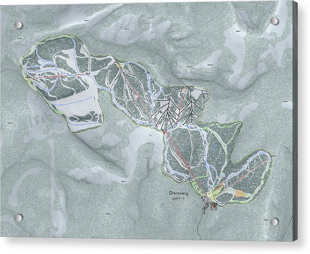 Discovery Ski Trail Map - Acrylic Print - Powderaddicts