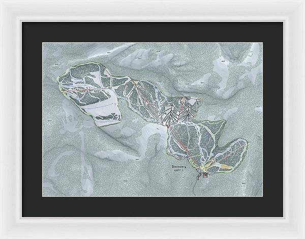 Discovery Ski Trail Map - Framed Print - Powderaddicts