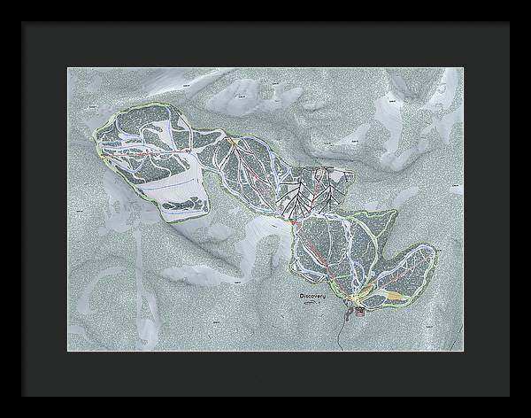 Discovery Ski Trail Map - Framed Print - Powderaddicts