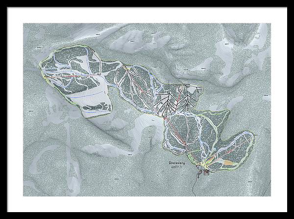 Discovery Ski Trail Map - Framed Print - Powderaddicts