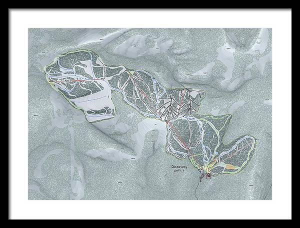 Discovery Ski Trail Map - Framed Print - Powderaddicts