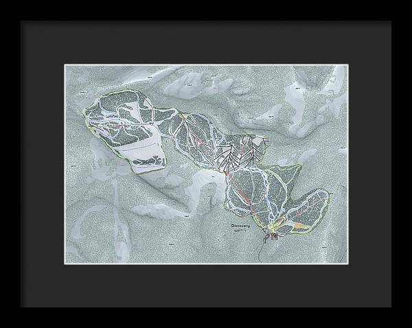 Discovery Ski Trail Map - Framed Print - Powderaddicts
