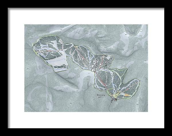 Discovery Ski Trail Map - Framed Print - Powderaddicts