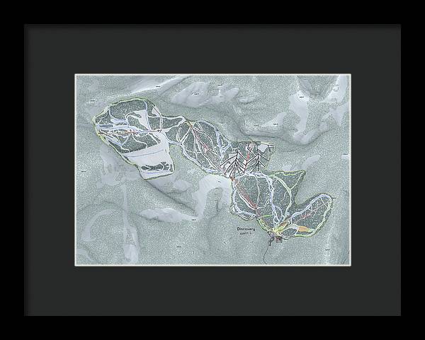Discovery Ski Trail Map - Framed Print - Powderaddicts