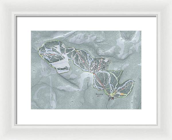 Discovery Ski Trail Map - Framed Print - Powderaddicts