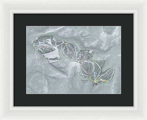 Discovery Ski Trail Map - Framed Print - Powderaddicts