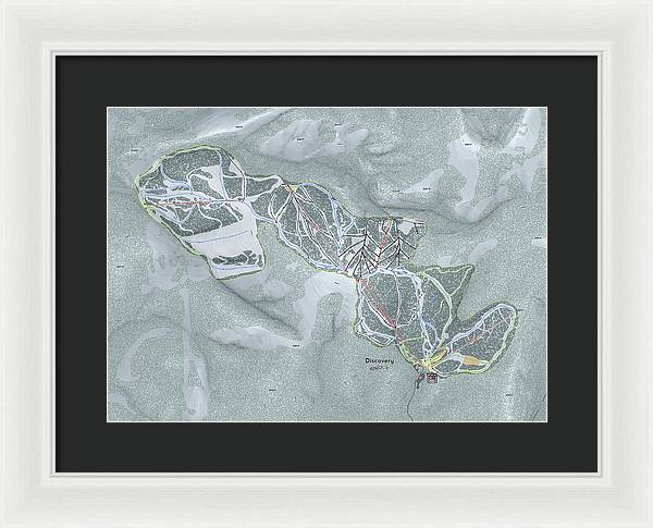 Discovery Ski Trail Map - Framed Print - Powderaddicts