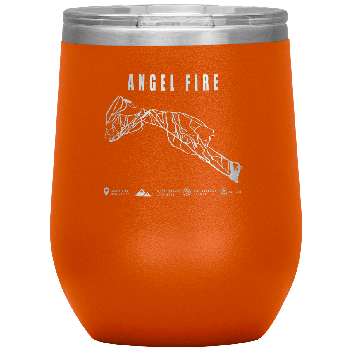 Angel Fire, New Mexico Ski Trail Map Wine 12oz Tumbler - Powderaddicts