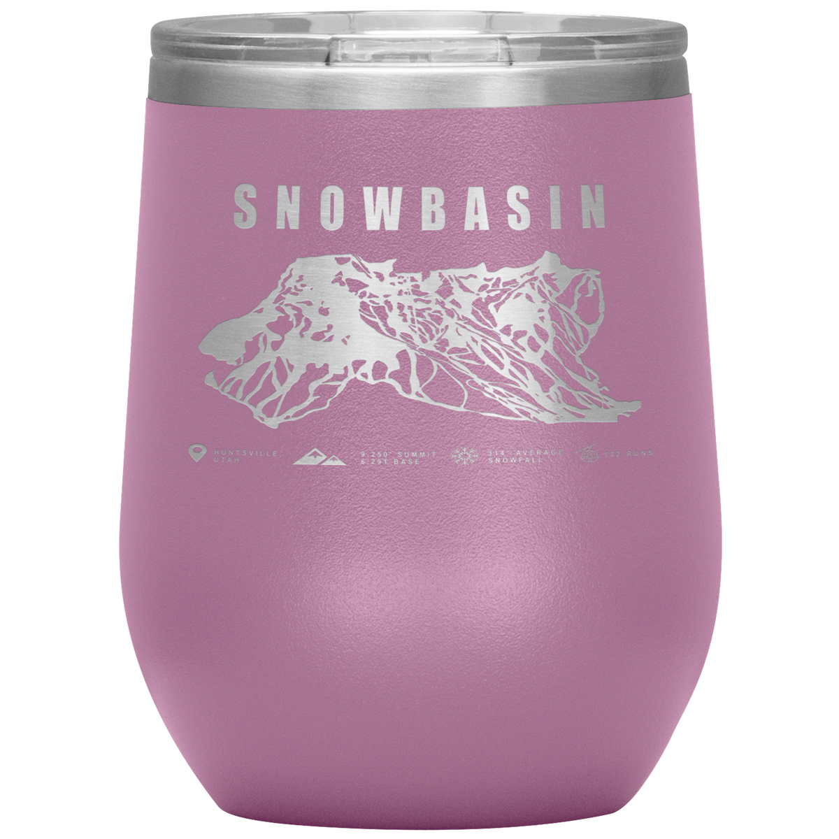 Snowbasin, Utah Ski Trail Map Wine 12oz Tumbler - Powderaddicts