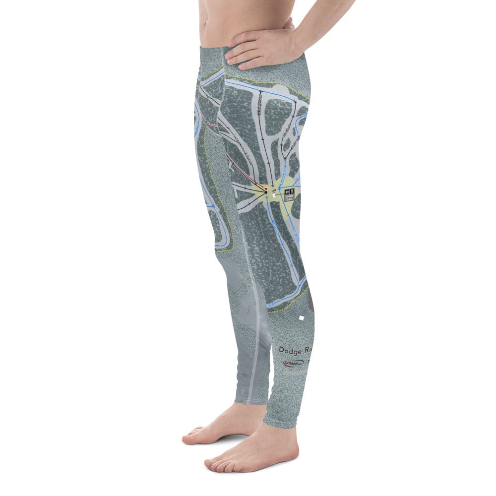 Dodge Ridge, California Ski Trail Map Men's Base Layer Bottom - Powderaddicts