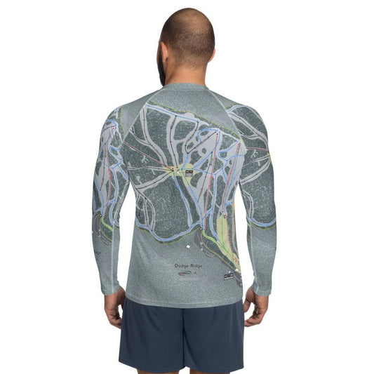 Dodge Ridge, California Ski Trail Map Men's Base Layer Top - Powderaddicts