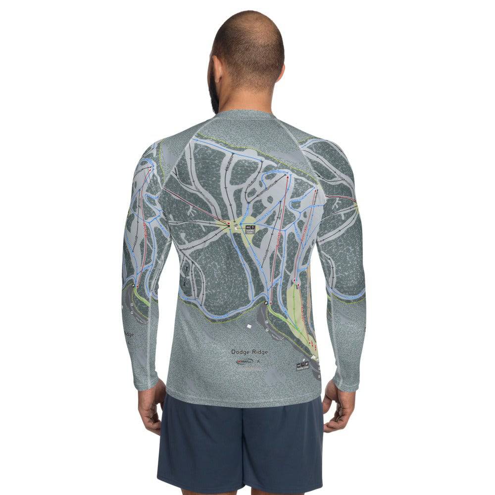 Dodge Ridge, California Ski Trail Map Men's Base Layer Top - Powderaddicts