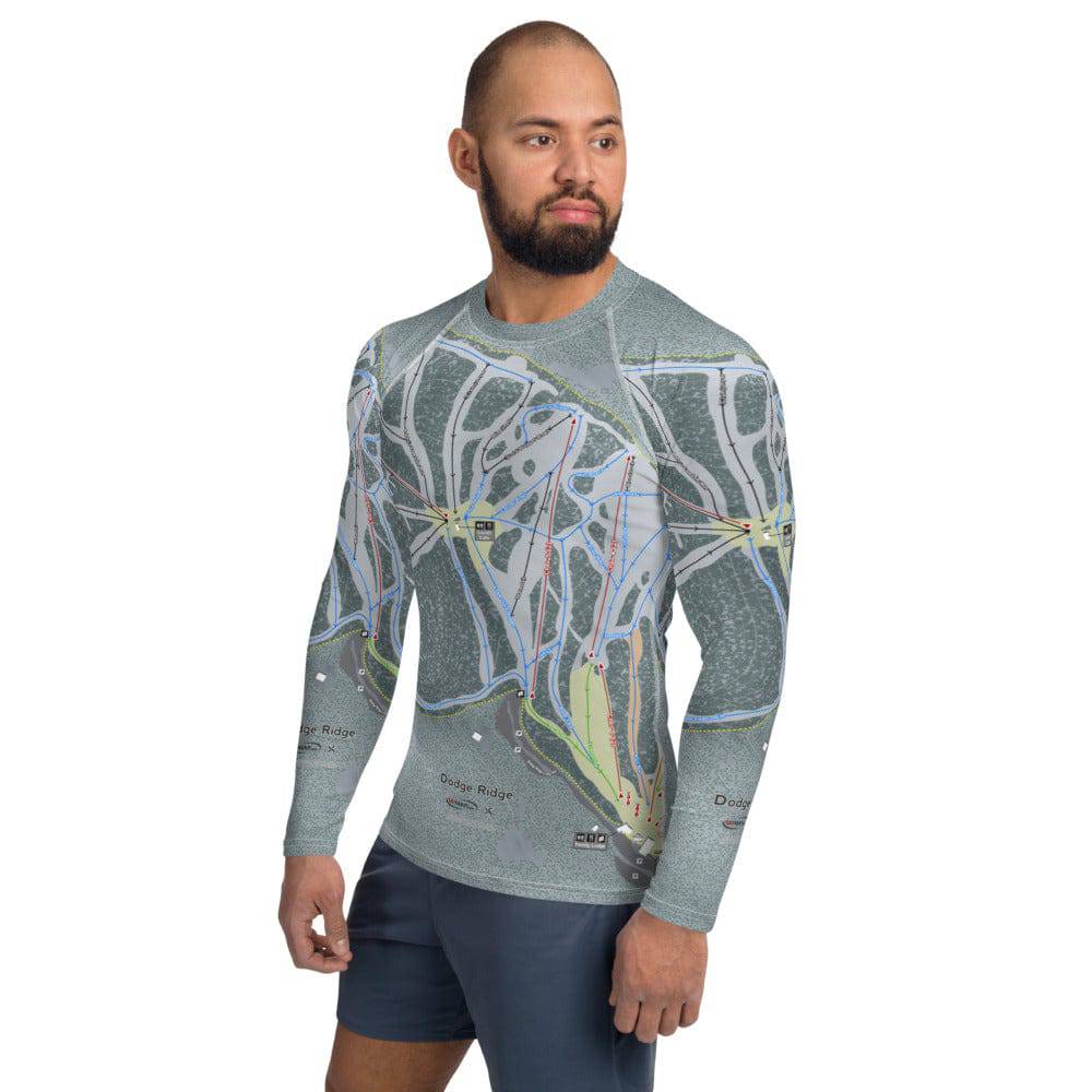 Dodge Ridge, California Ski Trail Map Men's Base Layer Top - Powderaddicts