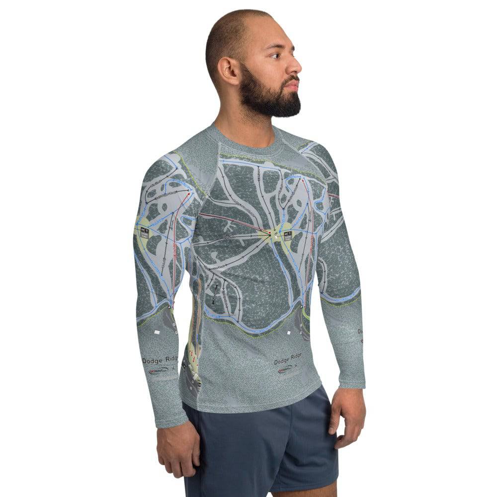 Dodge Ridge, California Ski Trail Map Men's Base Layer Top - Powderaddicts