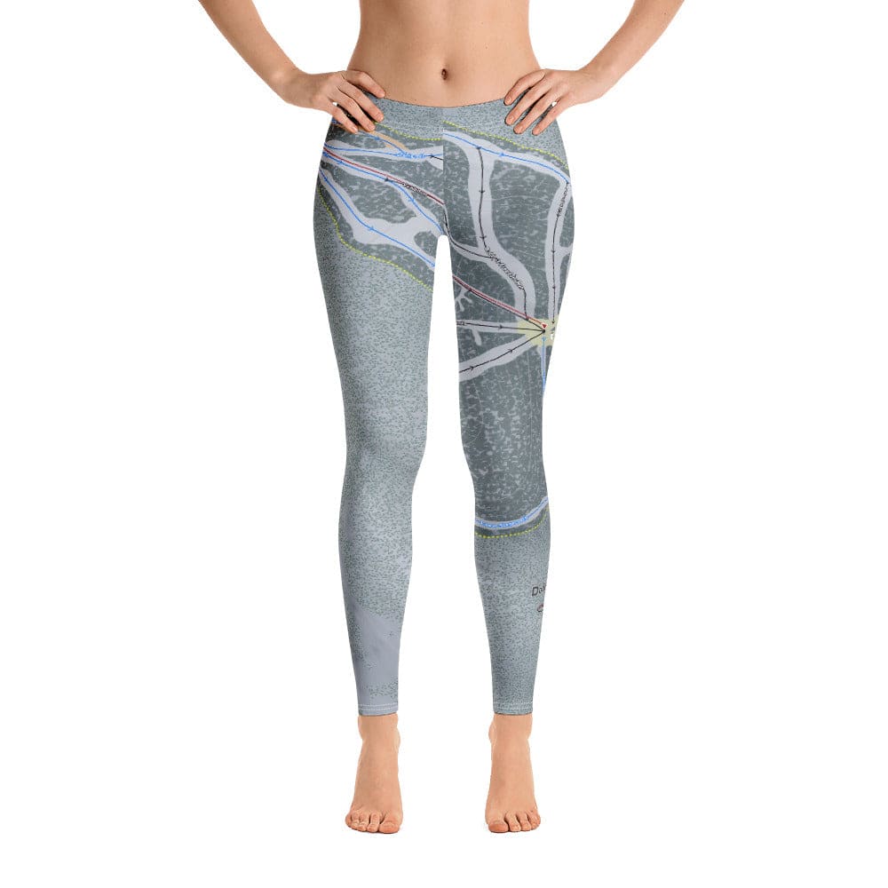 Dodge Ridge, California Ski Trail Map Women's Base Layer Bottom - Powderaddicts