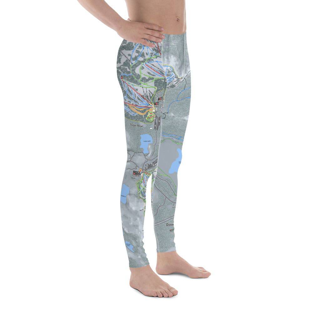 Donner Pass, California Ski Trail Map Men's Base Layer Bottom - Powderaddicts