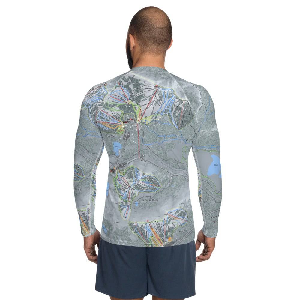 Donner Pass, California Ski Trail Map Men's Base Layer Top - Powderaddicts