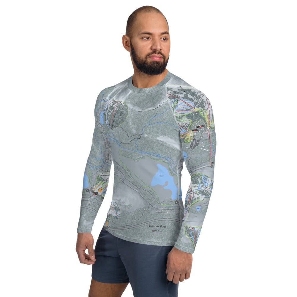 Donner Pass, California Ski Trail Map Men's Base Layer Top - Powderaddicts