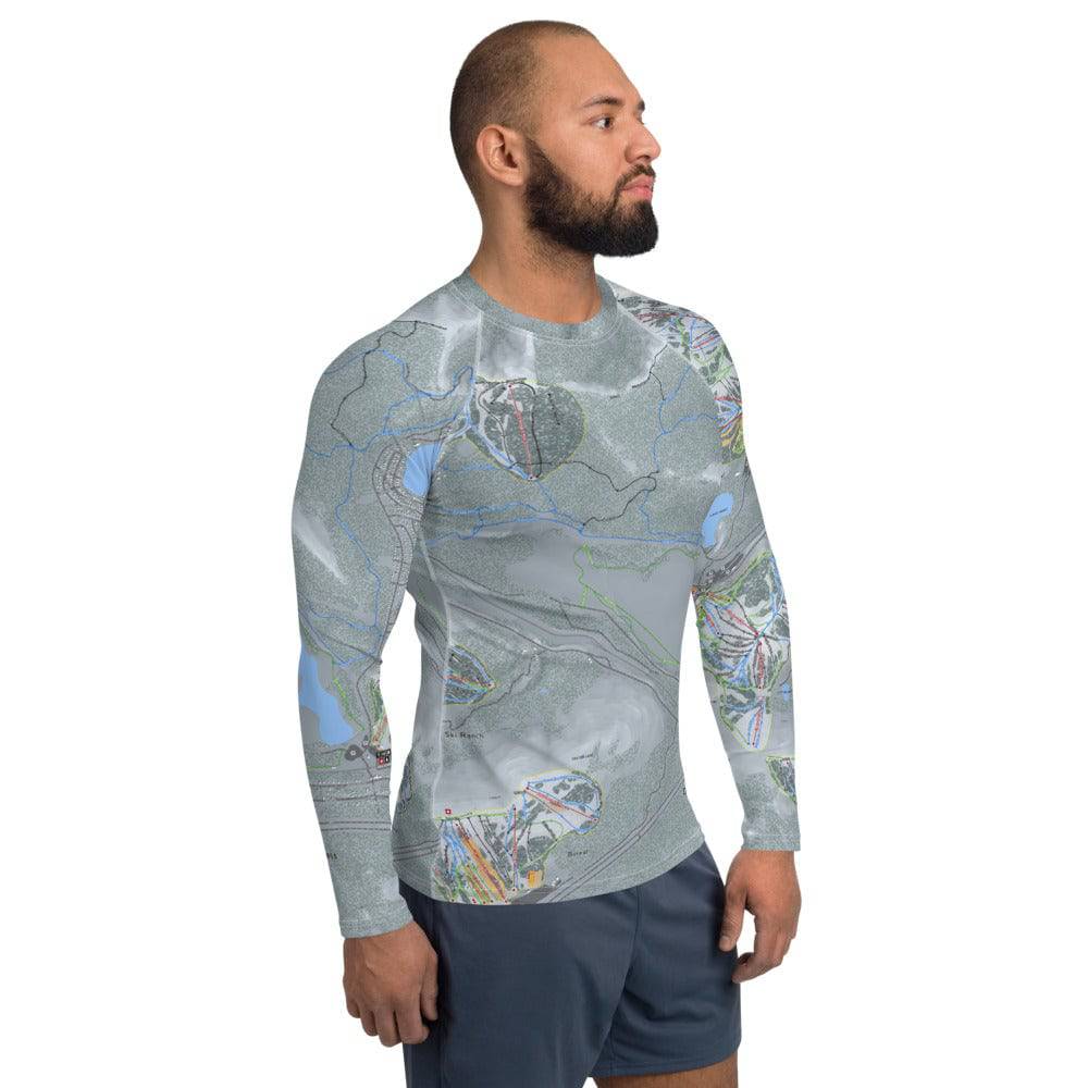 Donner Pass, California Ski Trail Map Men's Base Layer Top - Powderaddicts
