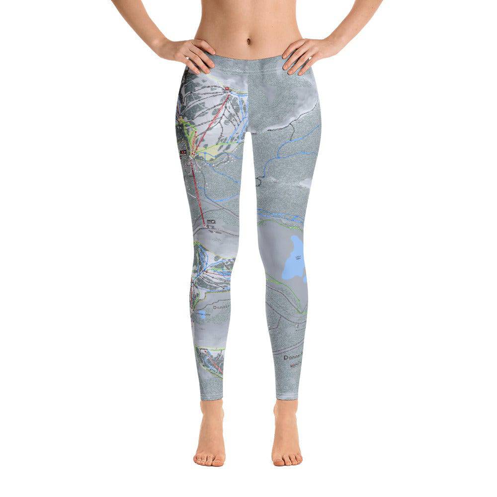 Donner Pass, California Ski Trail Map Women's Base Layer Bottom - Powderaddicts