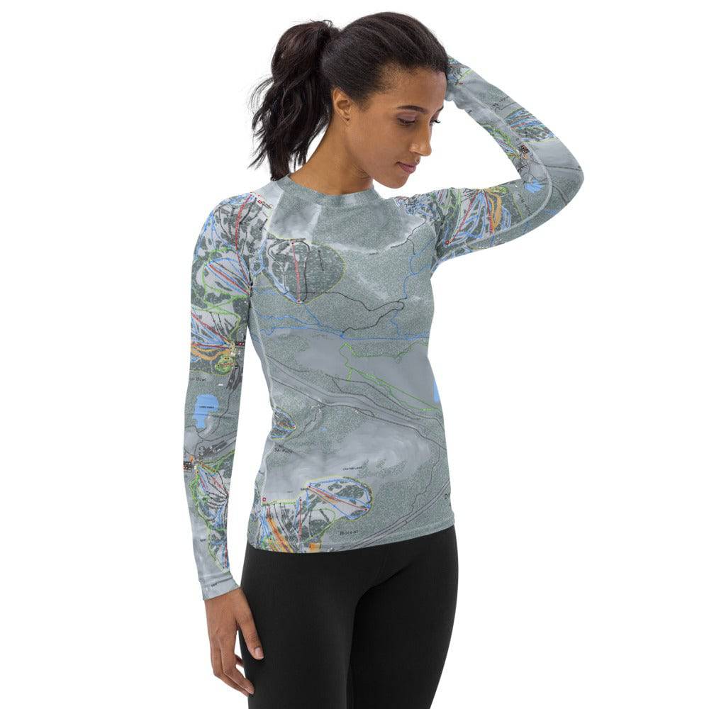Donner Pass, California Ski Trail Map Women's Base Layer Top - Powderaddicts