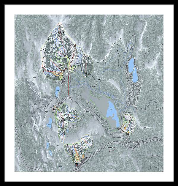 Donner Pass Ski Trail Map - Framed Print - Powderaddicts