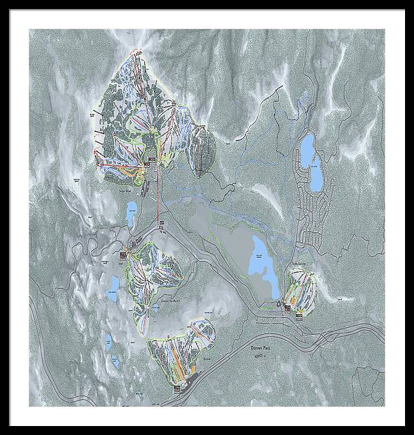 Donner Pass Ski Trail Map - Framed Print - Powderaddicts