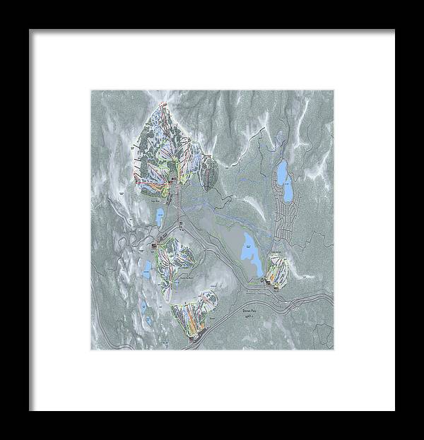 Donner Pass Ski Trail Map - Framed Print - Powderaddicts
