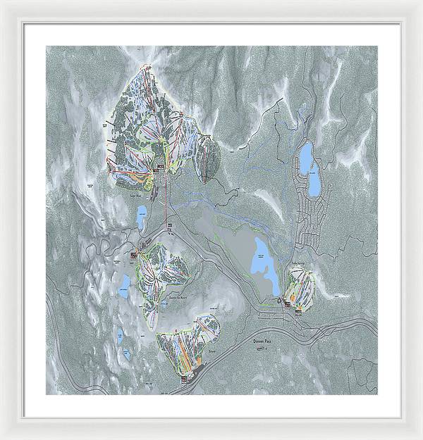 Donner Pass Ski Trail Map - Framed Print - Powderaddicts
