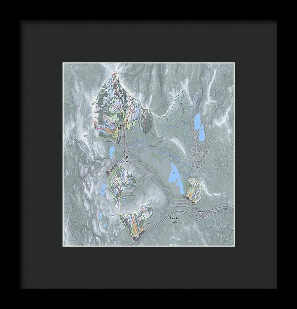 Donner Pass Ski Trail Map - Framed Print - Powderaddicts