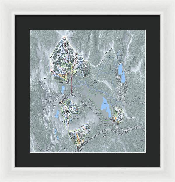 Donner Pass Ski Trail Map - Framed Print - Powderaddicts
