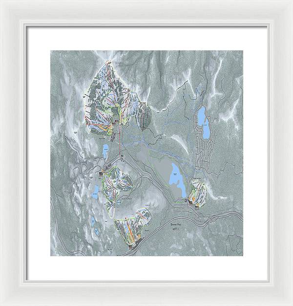 Donner Pass Ski Trail Map - Framed Print - Powderaddicts
