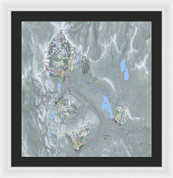 Donner Pass Ski Trail Map - Framed Print - Powderaddicts