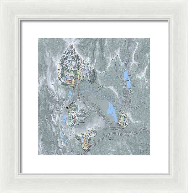 Donner Pass Ski Trail Map - Framed Print - Powderaddicts
