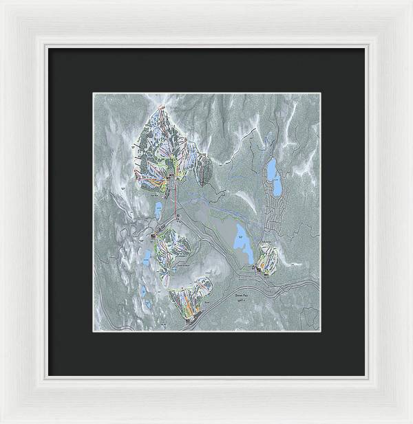 Donner Pass Ski Trail Map - Framed Print - Powderaddicts