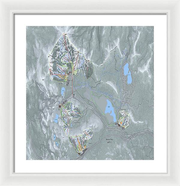 Donner Pass Ski Trail Map - Framed Print - Powderaddicts