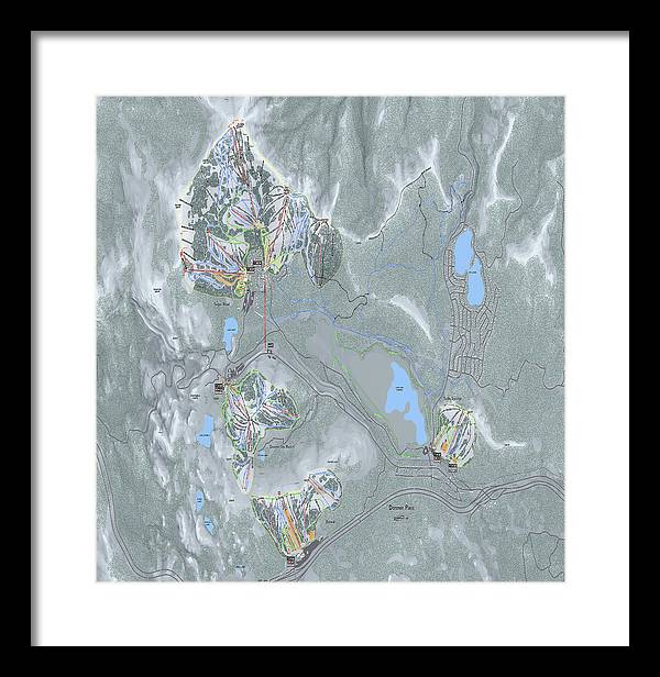 Donner Pass Ski Trail Map - Framed Print - Powderaddicts
