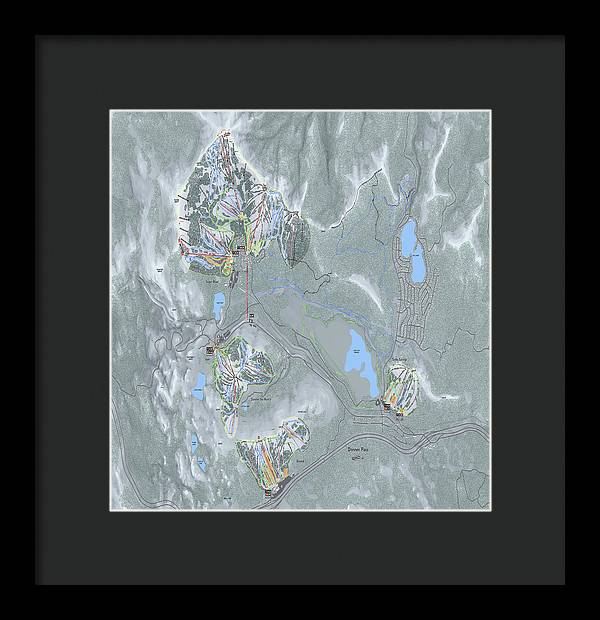 Donner Pass Ski Trail Map - Framed Print - Powderaddicts