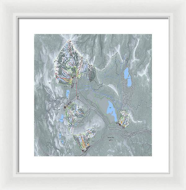 Donner Pass Ski Trail Map - Framed Print - Powderaddicts