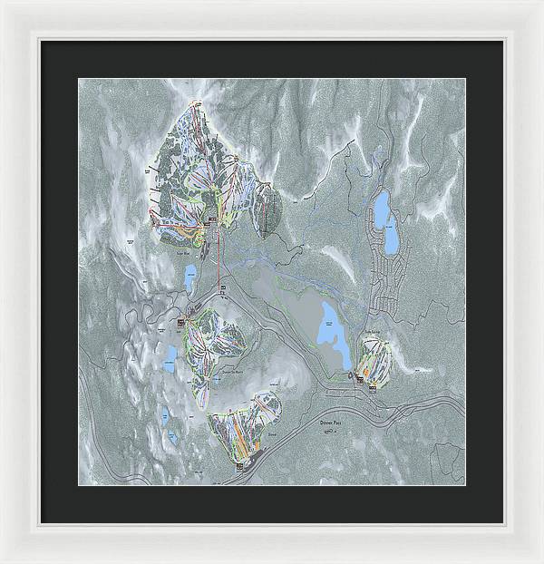 Donner Pass Ski Trail Map - Framed Print - Powderaddicts
