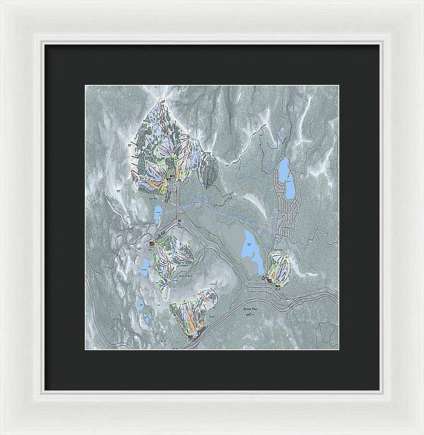 Donner Pass Ski Trail Map - Framed Print - Powderaddicts