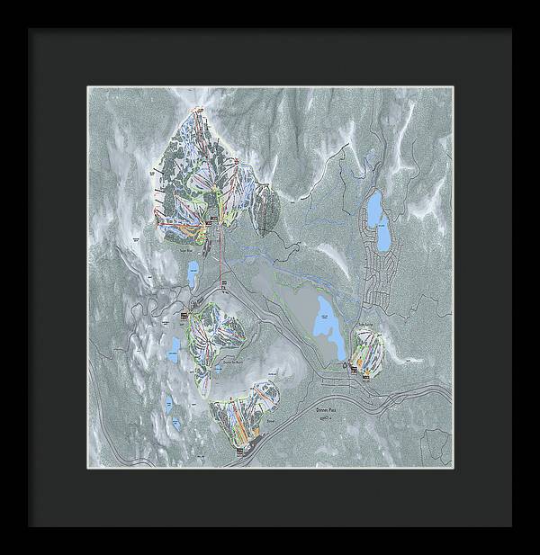 Donner Pass Ski Trail Map - Framed Print - Powderaddicts