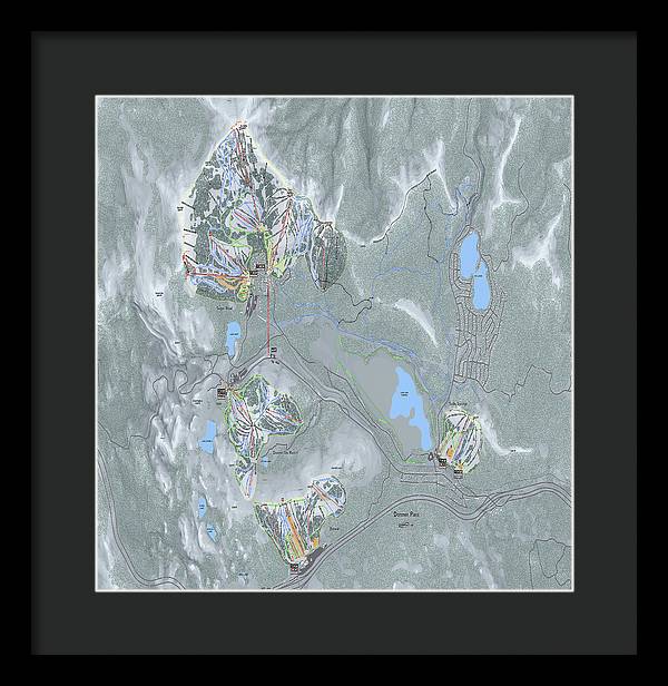 Donner Pass Ski Trail Map - Framed Print - Powderaddicts