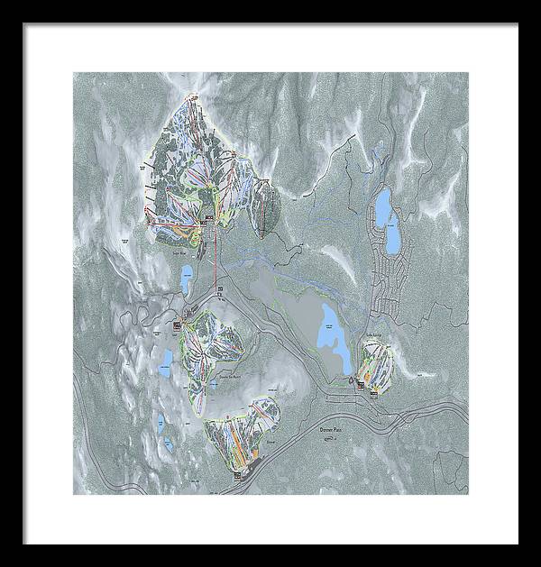 Donner Pass Ski Trail Map - Framed Print - Powderaddicts